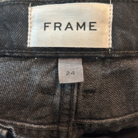 FRAME Le High N Tight Inkwell Straight Leg Denim Jeans Size 24 100% Cotton - Picture 11 of 11